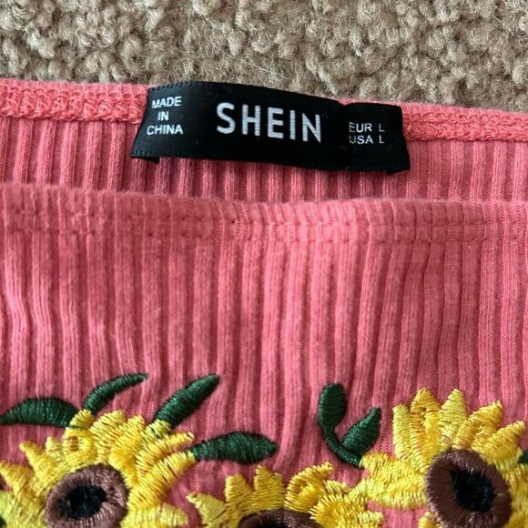 SHEIN Floral Embroidered Crop Cami Top Large - Picture 6 of 16